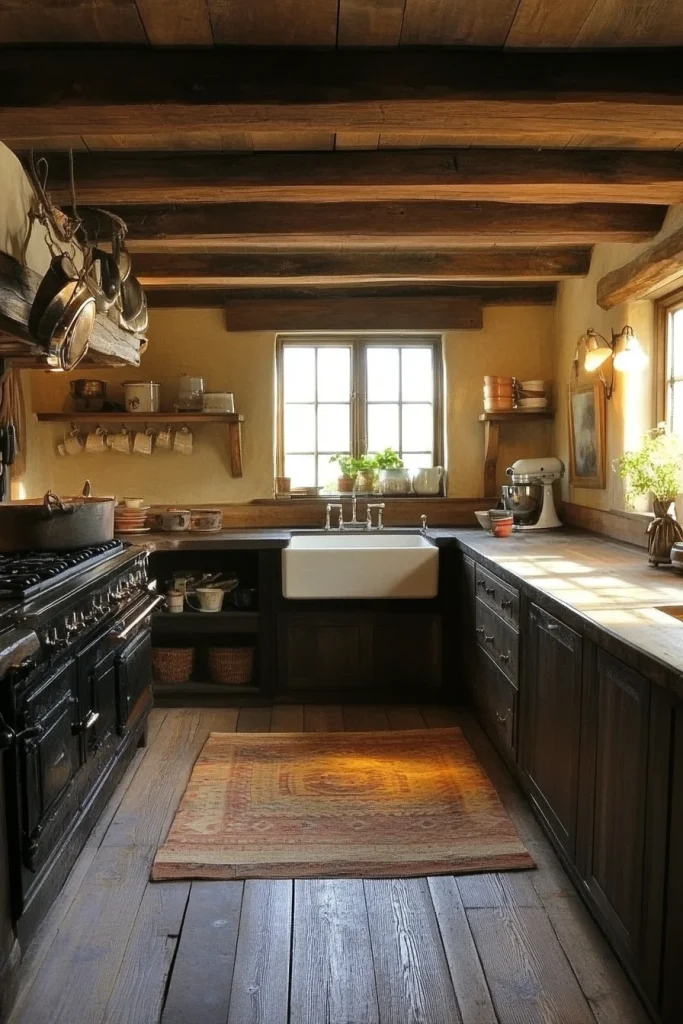 Open Shelving with Rustic Wood