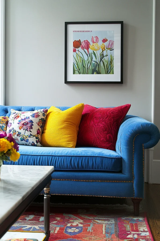 Bold-Colored Sofas as a Focal Point