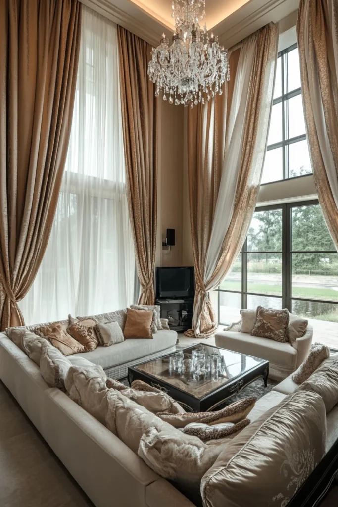 Floor-to-Ceiling Drapes for Dramatic Effect