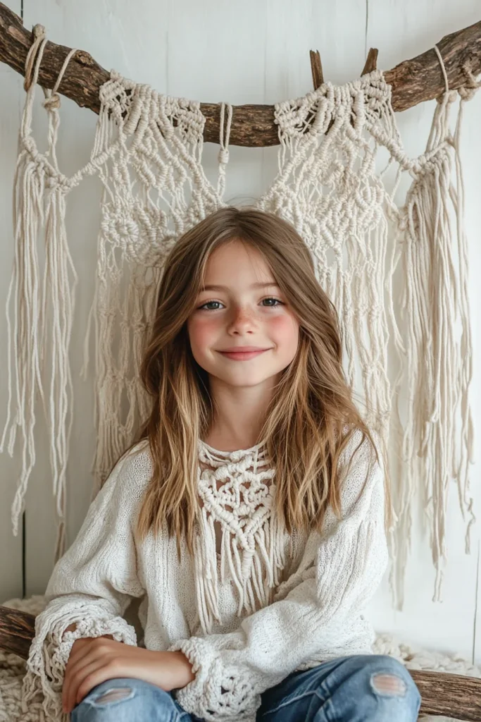 Macrame with Natural Wood Accents