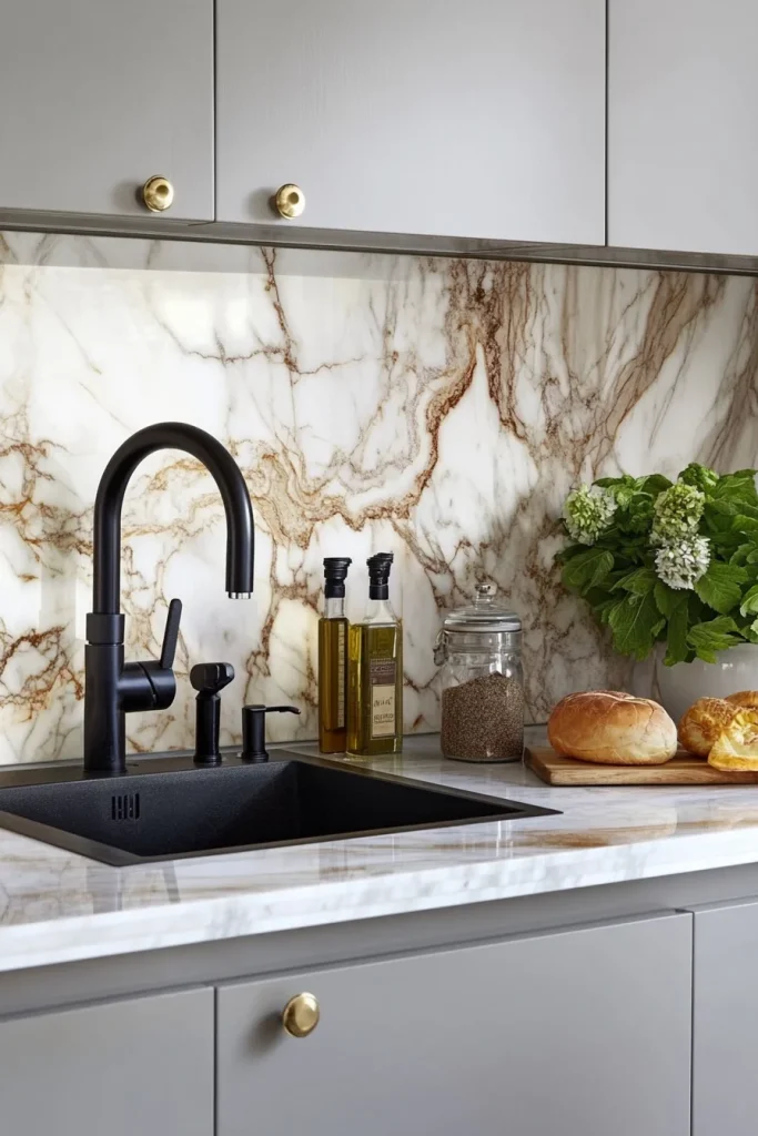 Marble Effect Backsplash